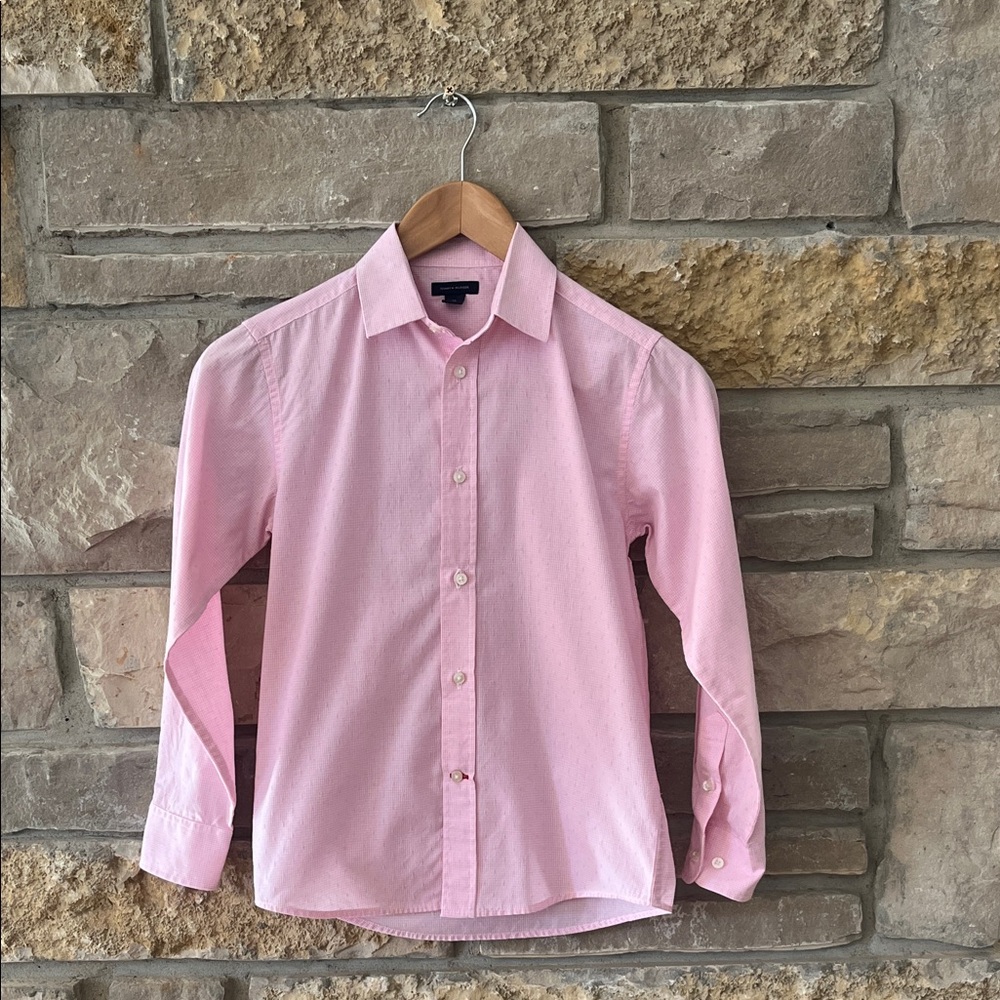 Tommy Hilfiger Boys Light Pink Dress Button Down Shirt Size Boys 10